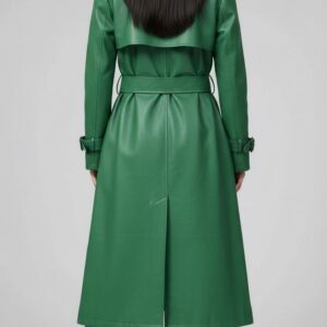Green PU Long Jacket