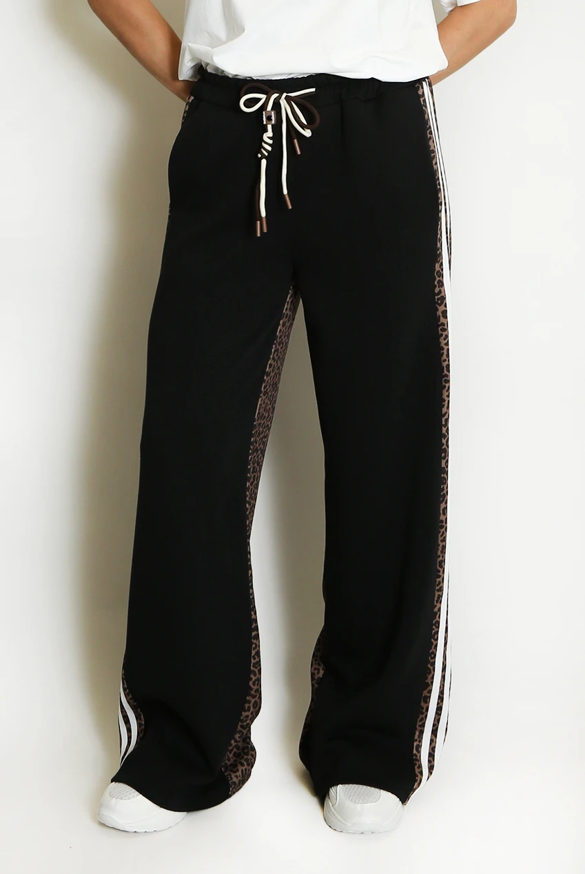 Black Leopard Joggers