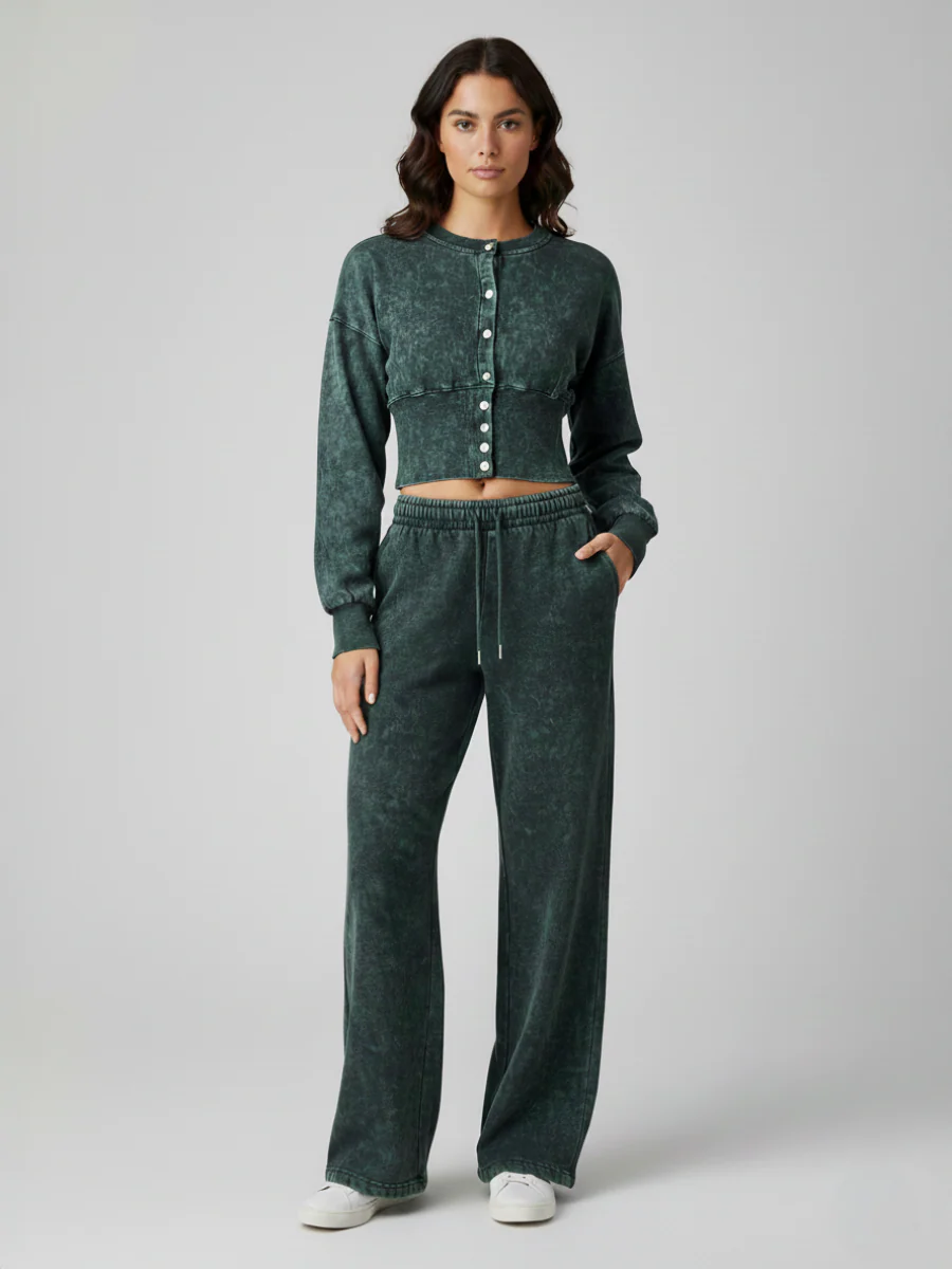 Green Acid Wash button up