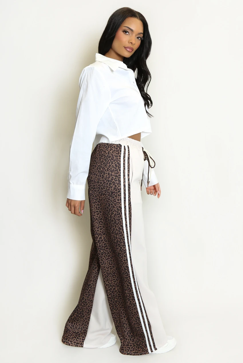 biege leopard Joggers